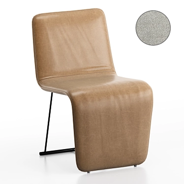 Modern Leather Dining Chair - Branon 3D model image 1 