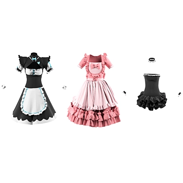 Cosplay Clothes Trio Collection 3D model image 1 