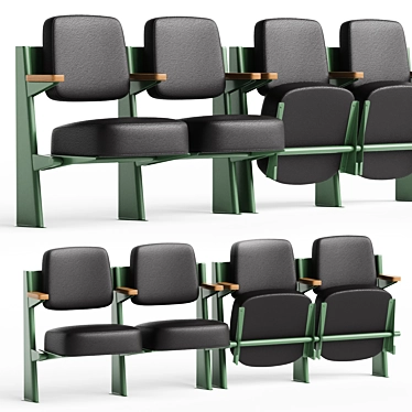 Modern Lecture Hall Chair Pairs 3D model image 1 