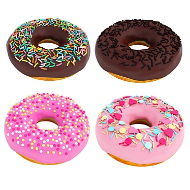 Delectable Donut Assortment 3D model image 1 