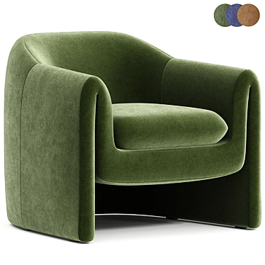 Elegant Velvet Barrel Chair 3D model image 1 