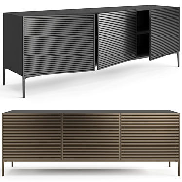 Sleek Contemporary Ruler Sideboard 3D model image 1 