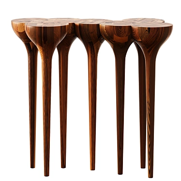 Agrippa Walnut Console 7 Legs 3D model image 1 