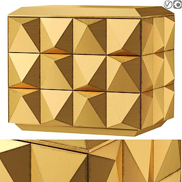 Modern Geometric Baker Chest 3D model image 1 