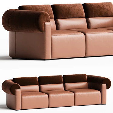 Elegant Natuzzi NEW CLASSIC Sofa 3D model image 1 