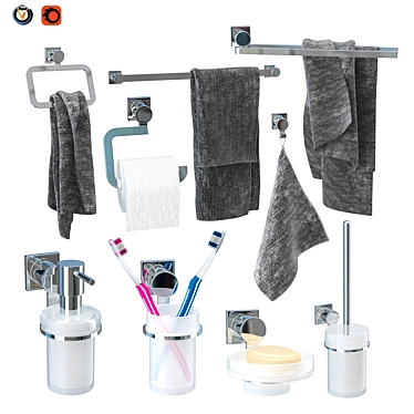 GROHE Allure Bathroom Accessories Set 3D model image 1 