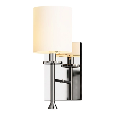 Elegant Silver Fabric Shade Sconce 3D model image 1 