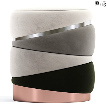 Modern Obsidian Stool Design 3D model image 1 