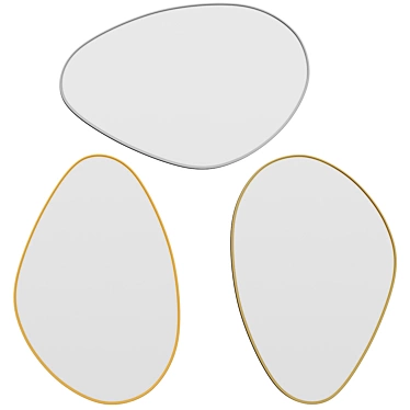 Shimmer Brass Drop Mirror 3D model image 1 