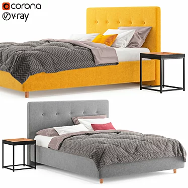 Beyosa Favorit Bed Set 3D model image 1 