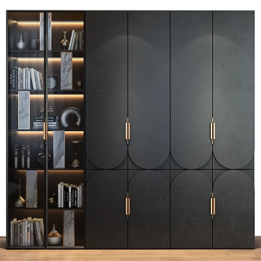 Custom Wardrobe Composition with Decor 3D model image 1 