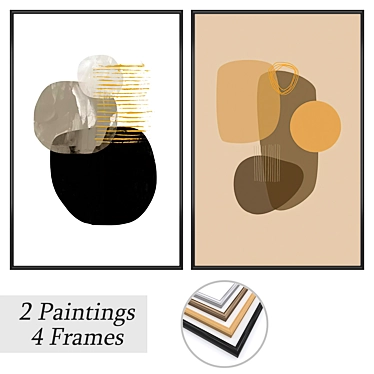 Artwork Set with Multiple Frames 3D model image 1 