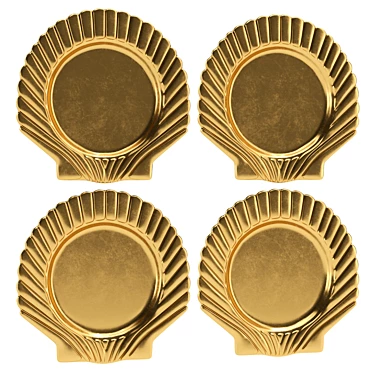 Millimeter-Scaled Shell Brass Charger 3D model image 1 