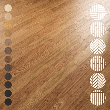 Oak Parquet Flooring Collection 3D model image 1 