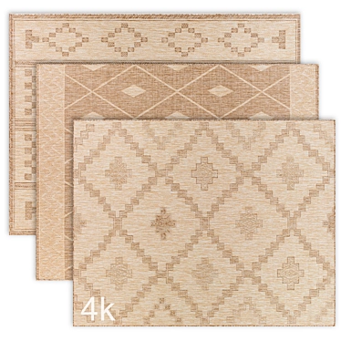  Geometric Jute Rug Bundle 3D model image 1 