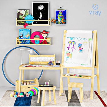 Children's Art Set and Decor 3D model image 1 