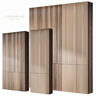 Modern Built-In Cupboard Set 3D model image 1 