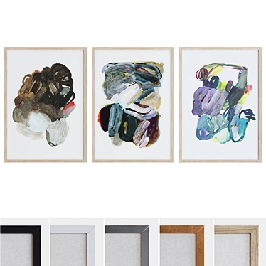 Modern Abstract Picture Frame Set 3D model image 1 