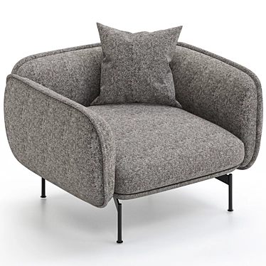 Modern Fabric Armchair 3D Model 3D model image 1 