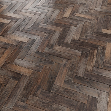 Matte Brown Wood Effect Tiles 3D model image 1 