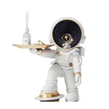 Cosmic Ceramic Astronaut Ornaments Shelf 3D model image 1 