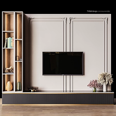 Sleek TV Wall Design - 3dsmax 3D model image 1 