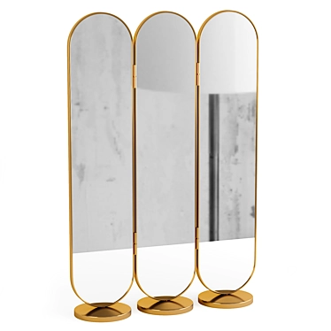 Modern Brass Room Divider Mirror 3D model image 1 