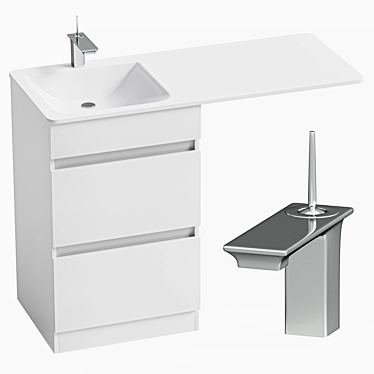 Laundry Sink with Cabinet AQWELLA FORMA 115L 3D model image 1 