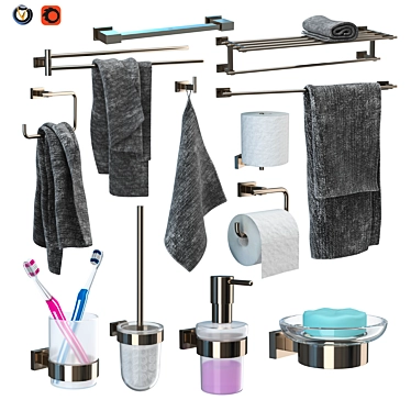 GROHE Essentials Cube Accessory Set 3D model image 1 