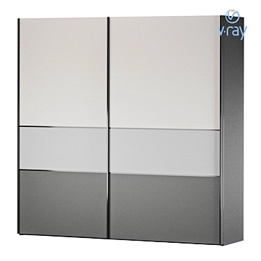 Sleek Trio Wardrobe Closet 3D model image 1 