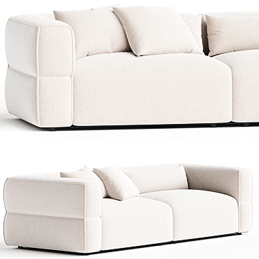 Elegant Modern Tuxedo Back Sofa 3D model image 1 