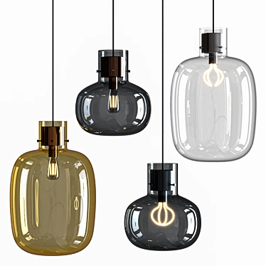 Modern Glass Pendant Lamp 3D model image 1 