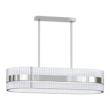 Sleek Rectangular Chandelier Fixture 3D model image 1 