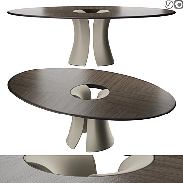 Modern Geometric Design Dining Table 3D model image 1 