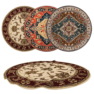 Round Rug Set with Variants 3D model image 1 