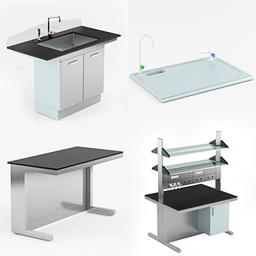 Lab 03 Wall Bench Sink 3D model image 1 