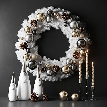 Christmas decor with candles and wreath