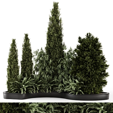 Outdoor Bush Tree Garden Set 3D model image 1 