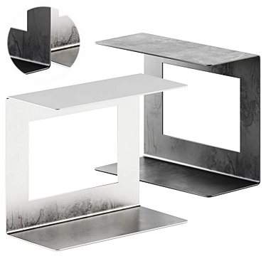 Title: Modern Metal Garden Side Table 3D model image 1 