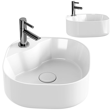 Modern White CeramaLux Washbasin 3D model image 1 