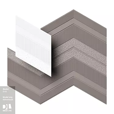 Designer Line Gypsum Panel 3D model image 1 