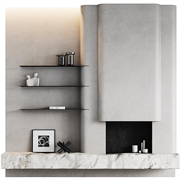 Monolithic Fireplace Zone 3D model image 1 