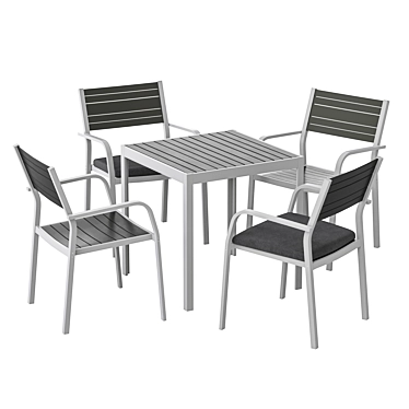 Outdoor Patio Set Dark Gray 3D model image 1 