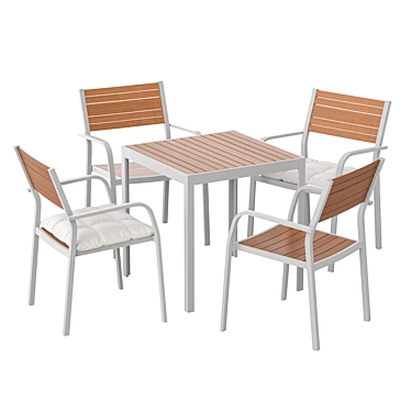 Outdoor Patio Furniture Set: Sjalland Light Brown 3D model image 1 