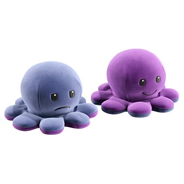 Reversible Octopus Toy Plush Squish 3D model image 1 