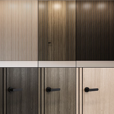 Veneer Wall Panels - 3 Wood Options 3D model image 1 