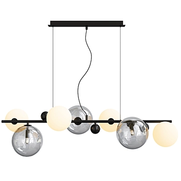  Smoked Glass and Metal Pendant Lamp 3D model image 1 