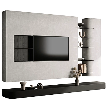 Modern TV Wall Set 03 3D model image 1 