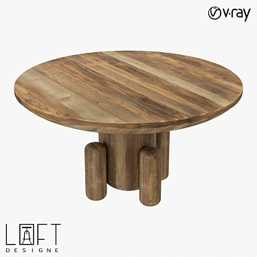  PINE COFFEE TABLE LoftDesigne 6971 3D model image 1 