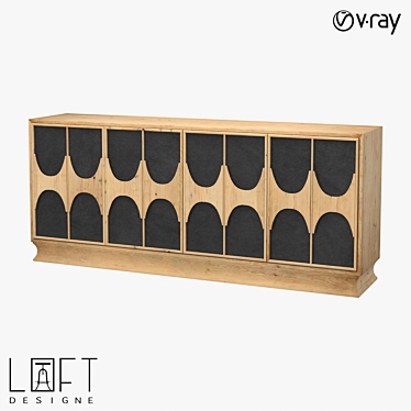 Modern Wooden Storage Commode 3D model image 1 